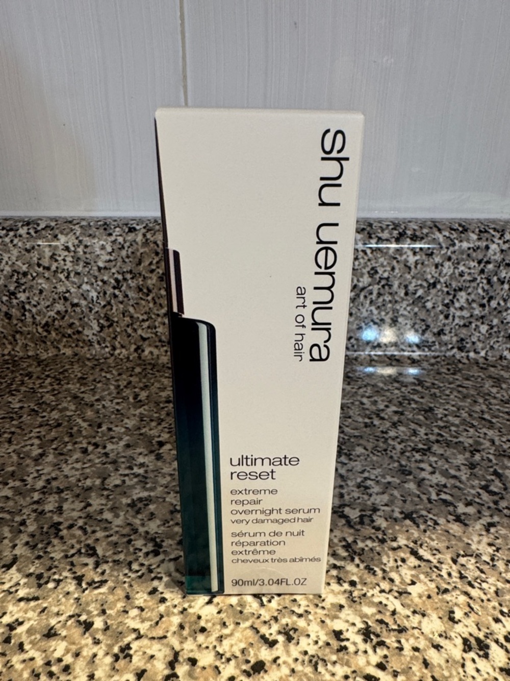 Shu Uemura Ultimate Reset Overnight Hair Serum — White & Teal Bottle